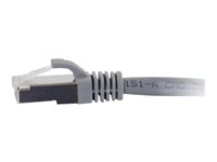C2G Cat6a Booted Shielded (STP) Network Patch Cable - Patchkabel - RJ-45 (han) til RJ-45 (han) - 30 cm - STP - CAT 6a - formet, knastfri, strenget - grå 89921