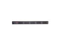 APC Basic Rack PDU Zero U - Strømfordelingsenhed (rackversion) - Vekselstrøm 120/208/230 V - input: IEC 60320 C20 - output-stikforbindelser: 15 (power IEC 60320 C13) - 0U - 2.5 m ledning - sort - for P/N: AR3106SP, SMX1000C, SMX1500RM2UC, SMX1500RM2UCNC, SMX750C, SMX750CNC, SRT5KRMXLW-TW AP9572