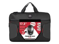 PORT Designs - Premium Pack - bæretaske til notebook - 17.3" - med 1000 dpi USB-C og USB-A trådløs optisk mus 501874