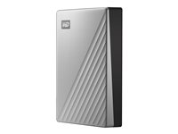 WD My Passport Ultra WDBFTM0040BSL - Harddisk - krypteret - 4 TB - ekstern (bærbar) - USB 3.0 (USB-C stikforbindelse) - 256-bit AES - sølv WDBFTM0040BSL-WESN