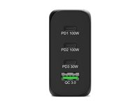 PORT Connect - Strømforsyningsadapter - GaN - 130 Watt - 5 A - PD, QC 3.0 - 4 output-stikforbindelser (USB Type A, 3 x USB-C) - på kabel: USB-C - Europa 902107EU