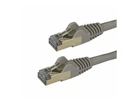 StarTech.com 1.5m CAT6A Ethernet Cable, 10 Gigabit Shielded Snagless RJ45 100W PoE Patch Cord, CAT 6A 10GbE STP Network Cable w/Strain Relief, Grey, Fluke Tested/UL Certified Wiring/TIA - Category 6A - 26AWG (6ASPAT150CMGR) - Patchkabel - RJ-45 (han) til RJ-45 (han) - 1.5 m - STP - CAT 6a - formet, knastfri - grå 6ASPAT150CMGR