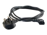 C2G 3m 18 AWG UK 90° Power Cord (IEC320C13R to BS 1363) - Strømkabel - power IEC 60320 C13 til BS 1363 (han) vinklet - 3 m - sort C2G82036
