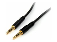 StarTech.com 6 ft Slim 3.5mm Stereo Audio Cable - M/M - 3.5mm Male to Male Audio Cable for your Smartphone, Tablet or MP3 Player (MU6MMS) - Audiokabel - mini-phone stereo 3.5 mm han til mini-phone stereo 3.5 mm han - 1.8 m - sort - for P/N: KITBXAVHDPEU, KITBXAVHDPNA, KITBXAVHDPUK, KITBXDOCKPEU, KITBXDOCKPNA, KITBXDOCKPUK MU6MMS