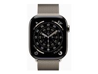 Apple Watch Series 11 (GPS + Cellular) - 46 mm - naturlig titanium - smart ur med milanesisk løkke - rustfrit stålnet - naturlig - båndstørrelse: S/M - 64 GB - Bluetooth, LTE, Wi-Fi 4, UWB - 5G - 43.1 g MFCY4QN/A