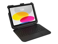 OtterBox Achiever Series Keyboard 360 - Tastatur og folio-kasse (tastaturetui) - med trackpad - QWERTY - Nordisk - sort 77-97886