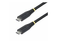 StarTech.com 3m USB-C Charging Cable, 240W, Silicone Jacket w/Braid - USB-kabel - 24 pin USB-C (han) til 24 pin USB-C (han) - USB 2.0 - 48 V - 5 A - 3 m - USB Power Delivery (240 W), forlænget strømrækkevidde (EPR) - sort S2CEPR3M-USB-CABLE