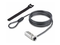 StarTech.com Slim Lock K-Slot Compatible, 6.6ft Combination Locking Cable - Sikkerhedskabelslås - sort og sølv - 2 m - TAA-kompatibel SSTDC4D-LAPTOP-LOCK
