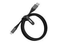 OtterBox Premium - USB-kabel - 24 pin USB-C (han) til USB (han) - USB 2.0 - 3 A - 2 m - mørk askegrå 78-52665