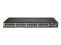 HPE Aruba 6300M - Switch - L3 - Administreret - 48 x 100/1000/2.5G/5G (PoE++) + 2 x 1 Gigabit / 10 Gigabit / 25 Gigabit SFP + 2 x 10 Gigabit/25 Gigabit/50 Gigabit SFP (uplink/stabling) - front og side til ryg - monterbar på stativ - PoE++ R8S90A