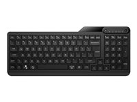 HP 475 - Tastatur - dual-mode, multi-device, 2-zone layout, low profile key travel, 12 programmable buttons - compact - trådløs - 2.4 GHz, Bluetooth 5.3 - jet black 7N7B9AA