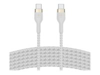 Belkin BoostCharge - USB-kabel - 24 pin USB-C (han) til 24 pin USB-C (han) - 3 m - hvid CAB011BT3MWH