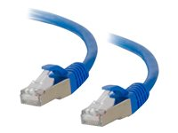 C2G Cat6a Booted Shielded (STP) Network Patch Cable - Patchkabel - RJ-45 (han) til RJ-45 (han) - 2 m - STP - CAT 6a - formet, knastfri, strenget - blå 89910