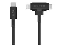 HyperJuice - Lightning-kabel - USB-C han til Lightning, USB-C han - 1.5 m - sort HJ4010BKGL