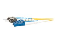 C2G LC-ST 9/125 OS1 Duplex Singlemode PVC Fiber Optic Cable (LSZH) - Patchkabel - ST enkelttilstand (han) til LC enkelttilstand (han) - 1 m - 1 m. - fiberoptik - duplex - 9 / 125 micron - OS1 - halogenfri - gul 85595