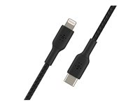 Belkin BoostCharge - Lightning-kabel - USB-C han til Lightning han - 1 m - sort - USB Power Delivery (18 W) CAA004BT1MBK