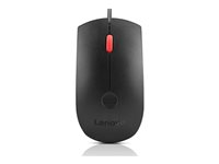 Lenovo - Mus - ergonomisk - optisk - 3 knapper - kablet - USB-A - sort - brun kasse - CRU 4Y51M03357