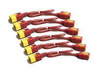 APC Power Cord Kit - Strømkabel - IEC 60320 C19 til IEC 60320 C20 - 16 A - 61 cm - rød (pakke med 6) - for P/N: SMT2200I-AR, SMT2200R2I-AR, SMT3000I-AR, SMT3000R2I-AR, SMX3000HVTUS, SRT10RMXLIX806 AP8716SX340