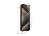 iFrogz Defence - Bagsidecover til mobiltelefon - klar - med skærmbeskytter - for Apple iPhone 15 Pro 300511830