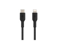 Belkin BoostCharge - Lightning-kabel - USB-C han til Lightning han - 2 m - sort - USB Power Delivery (18 W) CAA004BT2MBK