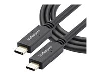 StarTech.com USB C Cable - 3 ft / 1m - with Power Delivery (USB PD) - Power Pass Through Charging - USB to USB Cord (USB31C5C1M) - USB-kabel - USB-C (han) til USB-C (han) - USB 3.1 - 5 A - 1 m - sort - for P/N: CDP2HVGUASPD, DKT30CHPD3, DKT30CHVSDPD, DKT31CMDPHPD, HB31C2A2CME, SV221HUC4K USB31C5C1M