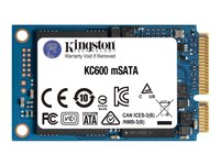 Kingston KC600 - SSD - krypteret - 1024 GB - intern - mSATA - SATA 6Gb/s - 256-bit AES - TCG Opal Encryption, Self-Encrypting Drive (SED) SKC600MS/1024G