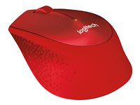 Logitech M330 SILENT PLUS - Mus - 3 knapper - trådløs - 2.4 GHz - trådløs modtager (USB) - rød 910-004911
