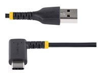 StarTech.com 6in (15cm) USB A to C Charging Cable Right Angle, Heavy Duty Fast Charge USB-C Cable, USB 2.0 A to Type-C, Durable and Rugged Aramid Fiber, 3A, S20/iPad/Pixel - High Quality Short USB Charging Cord (R2ACR-15C-USB-CABLE) - USB-kabel - USB (han) lige til USB-C (han) højrevinklet - Thunderbolt 3 / USB 2.0 - 3 A - 15 cm - sort R2ACR-15C-USB-CABLE