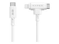 HyperJuice - Lightning-kabel - USB-C han til Lightning, USB-C han - 1.5 m - hvid HJ4010WHGL