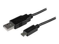 StarTech.com 15cm 6in Mobile Charge Sync USB to Slim Micro USB Cable for Phones & Tablets A to Micro B - M/M - Thin Micro USB Charge Cable (USBAUB15CMBK) - USB-kabel - Micro-USB Type B (han) til USB (han) - USB 2.0 - 15 cm - sort - for P/N: CMDPHD2HD, DPMDPHD2HD, ST4CU424, ST4CU424EU, ST4CU424UK, ST8CU824, USBAUBSCHM USBAUB15CMBK