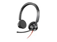 Poly Blackwire 3225 - Blackwire 3200 Series - headset - på øret - kablet - USB, 3,5 mm jackstik - sort - Skype Certified, Cisco Jabber Certified, Avaya Certified 80S11A6
