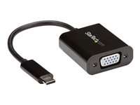 StarTech.com USB-C to VGA Adapter - Black - 1080p - Video Converter For Your MacBook Pro - USB C to VGA Display Dongle (CDP2VGA) - USB / VGA adapter - 24 pin USB-C (han) til HD-15 (VGA) (hun) - USB 3.1 Gen 1 / Thunderbolt 3 - 18 cm - 1920 x 1200 (WUXGA) support, USB-strøm - sort - for P/N: BNDTB10GI, BNDTB210GSFP, BNDTB410GSFP, BNDTB4M2E1, BNDTBUSB3142, TB4CDOCK CDP2VGA
