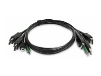 StarTech.com - Kabel til tastatur / video / mus (KVM) - TAA-kompatibel - USB Type A, 3,5 mm audiostik, DisplayPort (han) til USB Type B, 3,5 mm audiostik, DisplayPort (han) - 1.8 m SK2DPMMKVM06-TAA