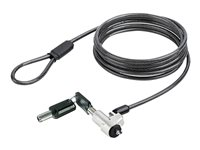 StarTech.com Laptop cable lock 6Ft Compatible With Noble Wedge; Laptop Cable Lock, 6Ft (2m), Anti-Theft Keyed Lock, Security Cable Lock For Dell XPS/Latitude, Cut-Resistant Steel Cable Lock For Laptop (NBLWK-LAPTOP-LOCK) - Sikkerhedskabelslås - sølv, sort - 2 m NBLWK-LAPTOP-LOCK
