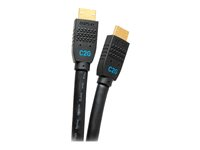C2G 25ft Ultra Flexible 4K Active HDMI Cable Gripping 4K 60Hz - In-Wall M/M - HDMI-kabel med Ethernet - HDMI han til HDMI han - 7.6 m - sort - aktiv, 4K60 Hz support C2G10382