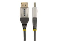 StarTech.com 6ft (2m) VESA Certified DisplayPort 1.4 Cable, 8K 60Hz HDR10, Ultra HD 4K 120Hz DP Video Cable, DisplayPort to DisplayPort Cable, DP Cord for Monitors/Displays, M/M - DP 1.4 Cable with Latches (DP14VMM2M) - DisplayPort kabel - DisplayPort (han) til DisplayPort (han) - DisplayPort 1.4 - 2 m - 4K120 Hz (3840 x 2160) support, 8K60 Hz (7680 x 4320) support, formet, passivt - sort, grå DP14VMM2M