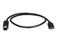 StarTech.com USB C to USB B Printer Cable - 1.6 ft / 0.5m - USB C Printer Cable - USB C to USB B Cable - USB Type C to Type B (USB2CB50CM) - USB-kabel - 24 pin USB-C (han) til USB Type B (han) - Thunderbolt 3 / USB 2.0 - 50 cm - sort USB2CB50CM