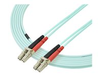 StarTech.com 5m Fiber Optic Cable - 10 Gb Aqua - Multimode Duplex 50/125 - LSZH - LC/LC - OM3 - LC to LC Fiber Patch Cable - Patchkabel - LC multimodus (han) til LC multimodus (han) - 5 m - 5 m. - fiberoptik - duplex - 50 / 125 my - akvamarin - for P/N: MASFP10GBSR, SFP10GBLRMST, SFP10GBSRST, SFP10GSRSST, SFP10GSRXST, SV565FXHD4KU A50FBLCLC5