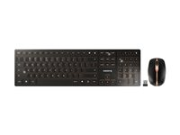 CHERRY DW 9100 SLIM - Sæt med mus og tastatur - trådløs - 2.4 GHz, Bluetooth 4.2 - QWERTY - USA med Euro-symbol - tastkontakt: CHERRY SX - sort/bronze JD-9100EU-2