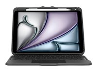 Targus Versavu - Tastatur og folio-kasse (tastaturetui) - med trackpad - bagbelyst - trådløs - Bluetooth 5.0 - AZERTY - fransk - sort THZ967FR