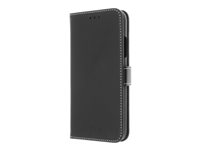 Insmat Exclusive Flip Case - Flipomslag til mobiltelefon - ægte læder, polykarbonat - sort - for Apple iPhone 11 650-2804