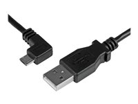 StarTech.com 2m 6 ft Micro-USB Charge-and-Sync Cable - Left-Angle Micro-USB - M/M - USB to Micro USB Charging Cable - 24 AWG (USBAUB2MLA) - USB-kabel - Micro-USB Type B (han) til USB (han) - USB 2.0 - 2 m - venstrevinklet stikforbindelse, formet - sort - for P/N: USB2PCARBK, USB2PCARBKS, USBEXTAA10BK, USBEXTAA6BK, USBLT2PCARW, USBUB2PCARB USBAUB2MLA