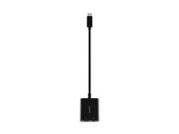 Belkin RockStar - USB-C til hovedtelefon-jackstik/opladningsadapter - 24 pin USB-C han til 24 pin USB-C, ministik hun - 19.6 cm - USB Power Delivery (60W) NPA004BTBK