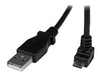 StarTech.com 2m Micro USB Cable Cord - A to Down Angle Micro B - Down Angled Micro USB Cable - 1x USB A (M), 1x USB Micro B (M) - Black (USBAUB2MD) - USB-kabel - Micro-USB Type B (han) til USB (han) - USB 2.0 - 2 m - 90° stikforbindelse, formet - sort USBAUB2MD