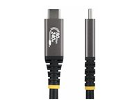 StarTech.com - USB-kabel - 24 pin USB-C (han) til 24 pin USB-C (han) - USB4 / Thunderbolt / DisplayPort 2.1 - 50 cm - 4K120 Hz support, 8K60 Hz support, forlænget strømrækkevidde (EPR), Power Delivery 3.1 support - sort CC50CM80GUSB4CABLE