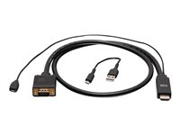 C2G 10ft (3m) HDMI to VGA Active Video Adapter Cable - 1080p - Videoadapter - HDMI, Micro-USB Type B (kun strøm) til HD-15 (VGA) han - 3 m - sort - 1080p support 60 Hz, aktiv C2G41473