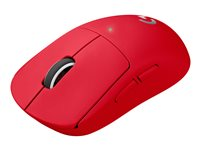 Logitech G PRO X SUPERLIGHT - Mus - optisk - 5 knapper - trådløs - 2.4 GHz - USB Logitech LIGHTSPEED-modtager - rød 910-006785
