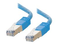 C2G Cat5e Booted Shielded (STP) Network Patch Cable - Patchkabel - RJ-45 (han) til RJ-45 (han) - 1 m - STP - CAT 5e - formet - blå 83770