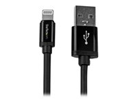 StarTech.com 2m (6ft) Long Black Apple® 8-pin Lightning Connector to USB Cable for iPhone / iPod / iPad - Charge and Sync Cable (USBLT2MB) - Lightning-kabel - Lightning han til USB han - 2 m - dobbelt afskærmet - sort - for P/N: ST4200MINI2, ST4200MINIC USBLT2MB
