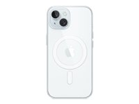Apple - Bagsidecover til mobiltelefon - MagSafe-kompatibilitet - polykarbonat - klar - for iPhone 15 MXRK3ZM/A